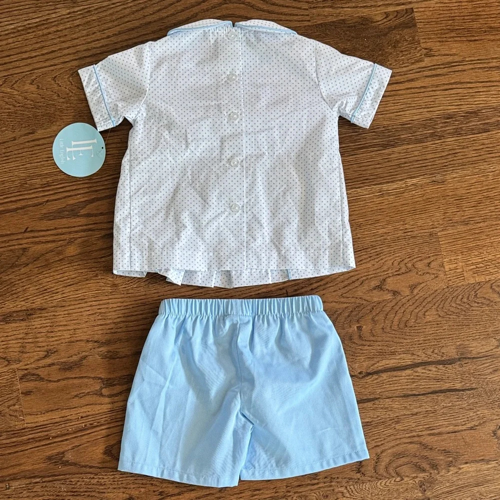 Little English Chest Smocked Short Set- Bunny New With Tags
